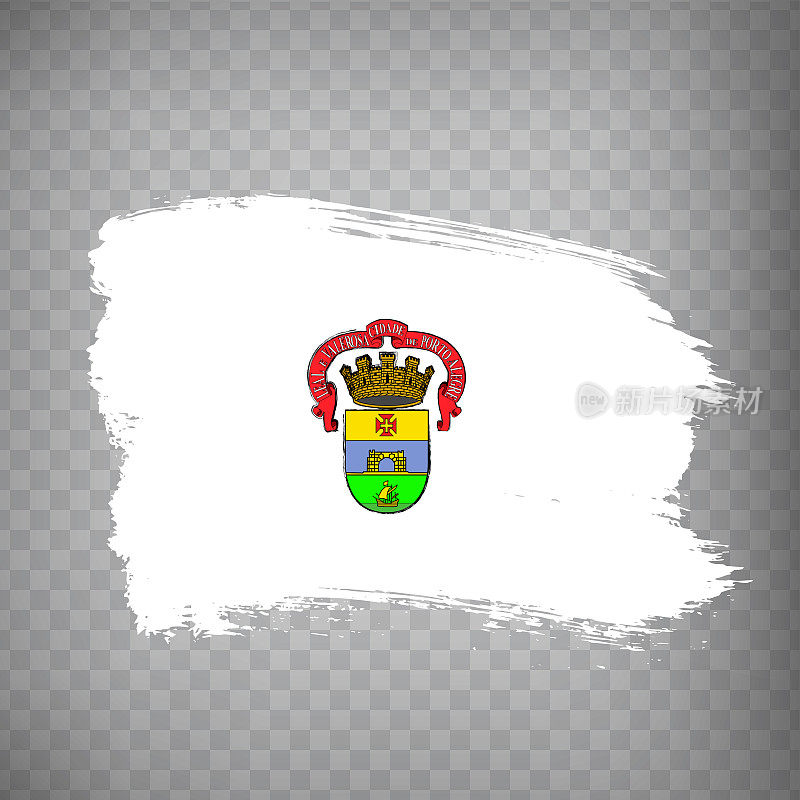 阿雷格里港市的旗帜。巴西联邦共和国。旗帜阿雷格里港的里约热内卢Grande do Sul透明背景为您的设计。EPS10。